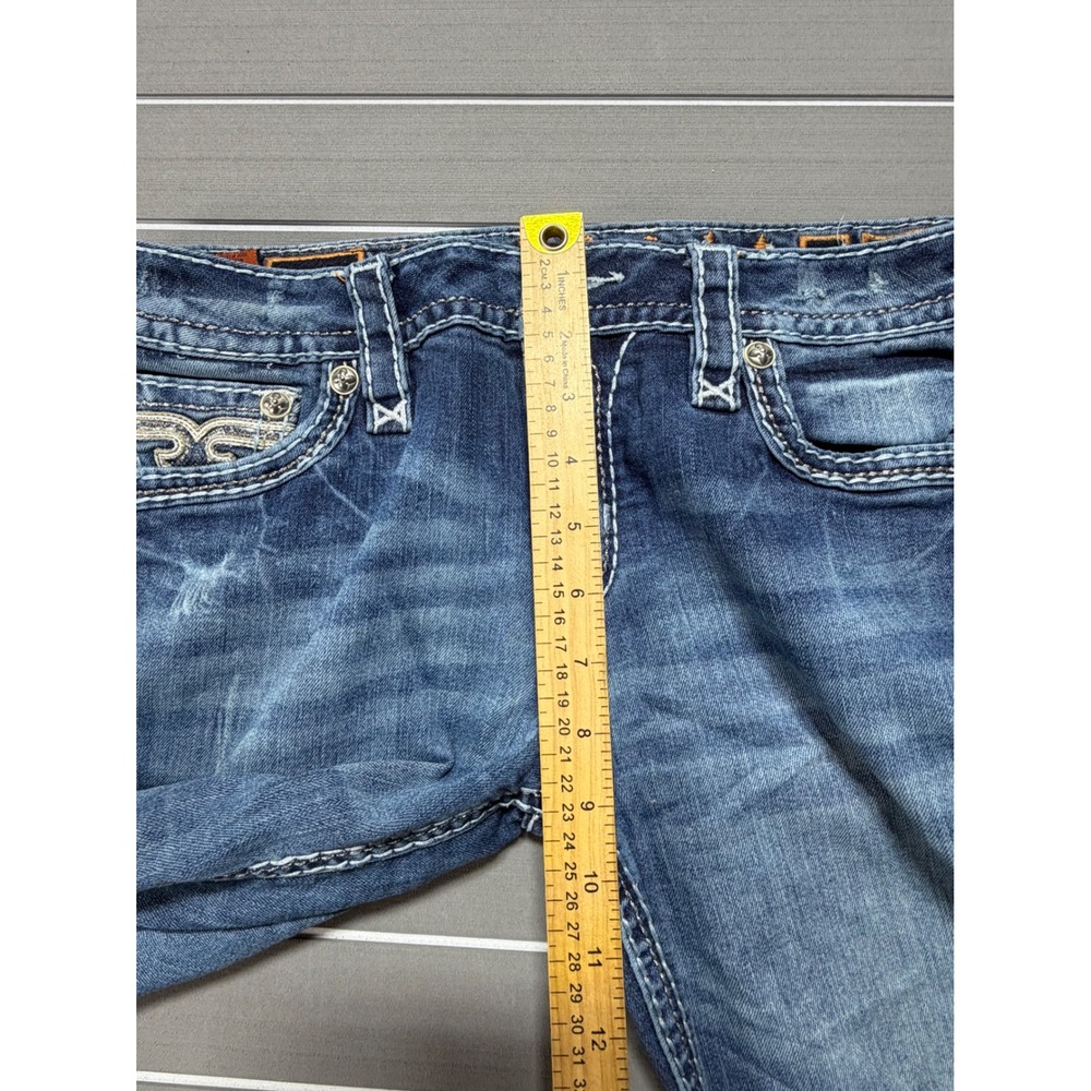 Rock Revival Karisse MB200 Mid Rise Bootcut Jeans Blue Embellished Size 29 - Picture 4 of 11